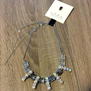 c.A,K.e. Silver and Crystal Necklace